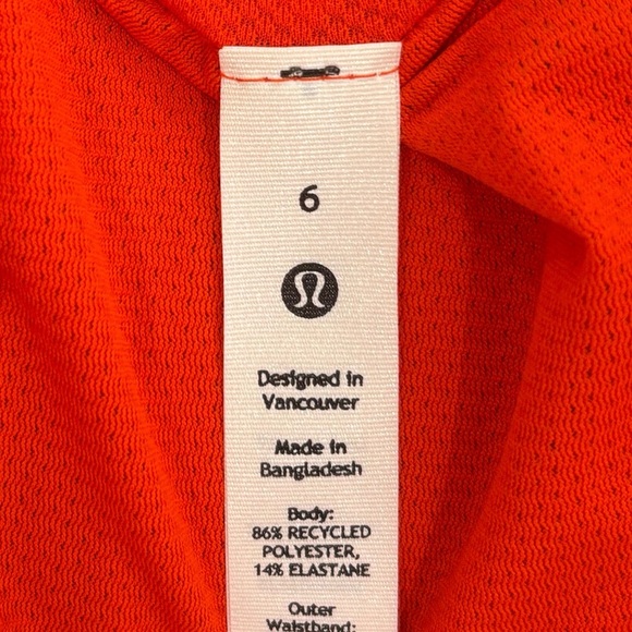 NWT Lululemon Fast & Free High Rise Shorts 2" Insense Emboss Solar Orange Size 6 - Picture 7 of 8